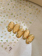 5D Floral Nail Art Stickers – Five-Petal 3D Manicure Decals