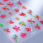 2PCS Hawaiian Floral Nail Stickers – DIY Spring/Summer Manicure Decals