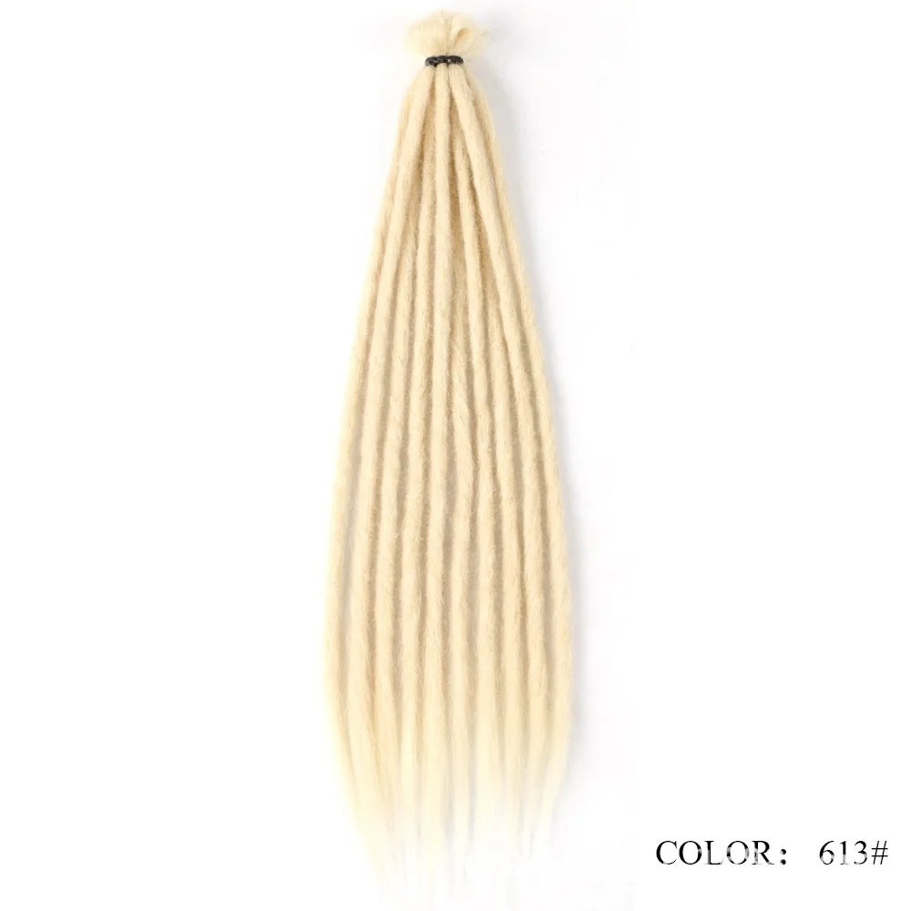 24" Straight Dreadlock Clip-In Extensions – 10 Strands Soft Synthetic Hair