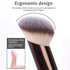 Double-Head Makeup Brush – Soft Fiber Brush for Foundation, Powder, Concealer, Blush & Bronzer Application