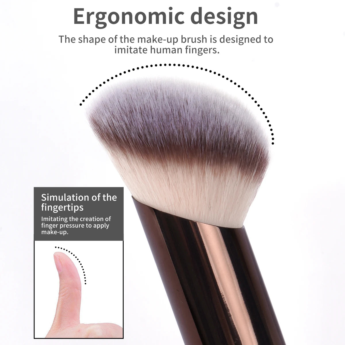 Double-Head Makeup Brush – Soft Fiber Brush for Foundation, Powder, Concealer, Blush & Bronzer Application