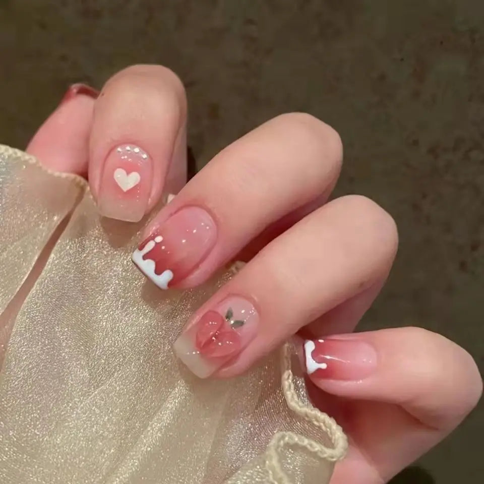 24Pc Leopard Chain Ballerina Press-On False Nails – Full Cover Reusable Tips