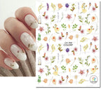 3D Butterfly & Flower Nail Art Stickers – Blue & Purple Decals for Manicure