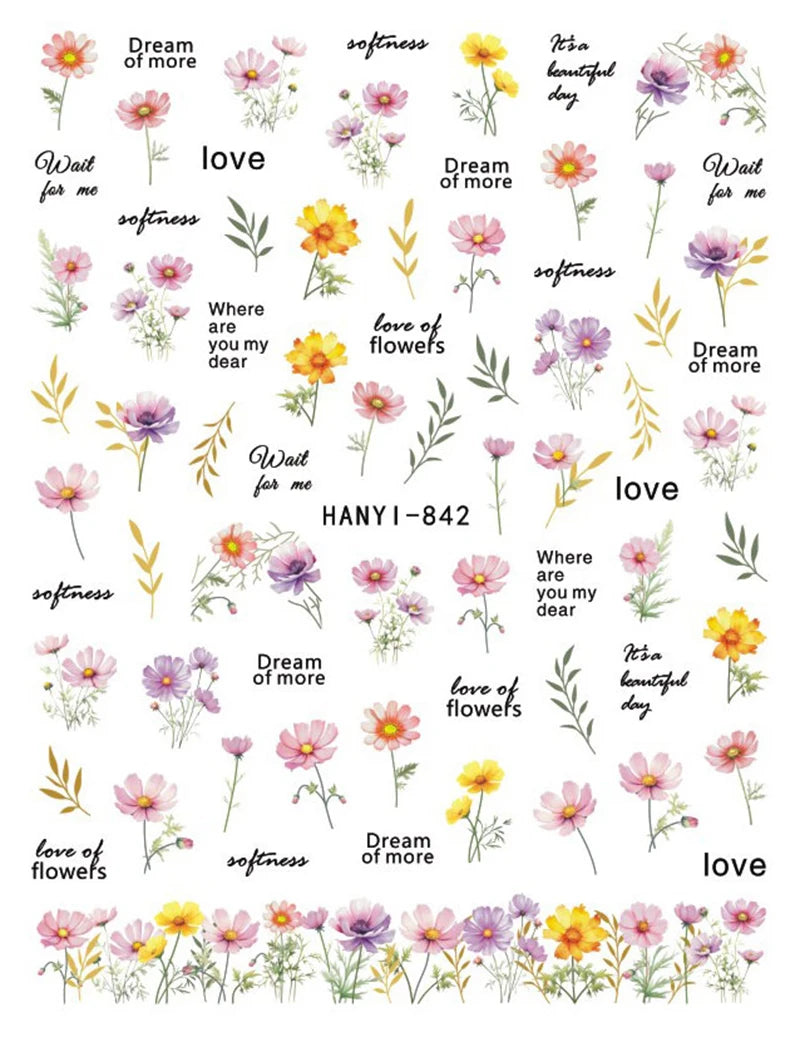 3D Floral & Butterfly Nail Art Stickers