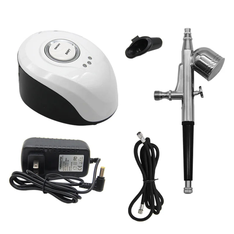Portable Nano Mist Airbrush Kit – Oxygen Facial Spray & Makeup Compressor for Skincare, Tattoos, Nails & Cake Decorating