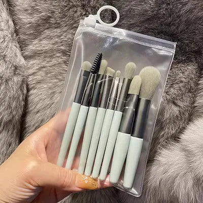 13PurpleFlower Holly Leaf Makeup Brush Set – Soft Hair Full Face Set with Powder, Highlight, Blush & Eyeshadow Brushes