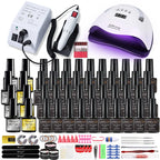 40-Color Gel Nail Kit with LED Dryer, Drill & Tools – Beginner Nail Art Set