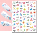 3D Butterfly & Flower Nail Art Stickers – Blue & Purple Decals for Manicure