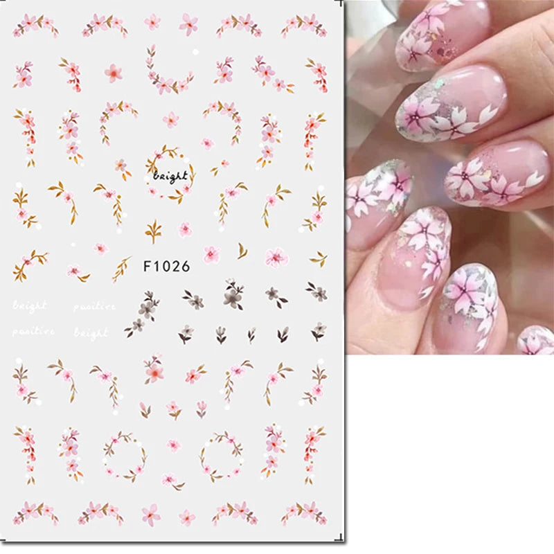 3D Floral & Butterfly Nail Art Stickers