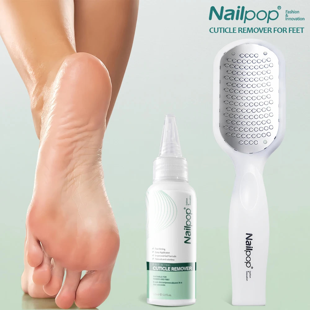Nailpop Professional Callus Remover Kit – Extra Strength Gel & Foot Rasp File for Cracked Heels & Dead Skin