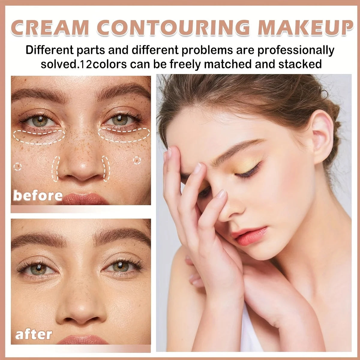 16-Color Matte Contour & Concealer Palette – Face & Nose Shadow Makeup Set