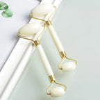 Double-Headed White Jade Facial Roller – Natural Stone Massage Tool