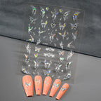 3D Aurora Shell Butterfly Nail Sticker – Pink & Purple, 8×10 cm