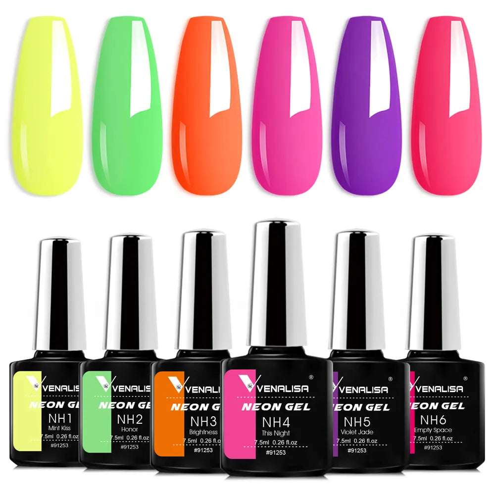 Neon Gel Nail Polish 7.5ml – UV/LED Soak Off Summer Colors