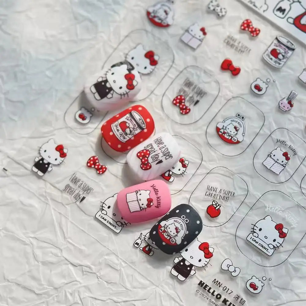 Sanrio Hello Kitty Nail Stickers – Kawaii Rainbow Cartoon Decals