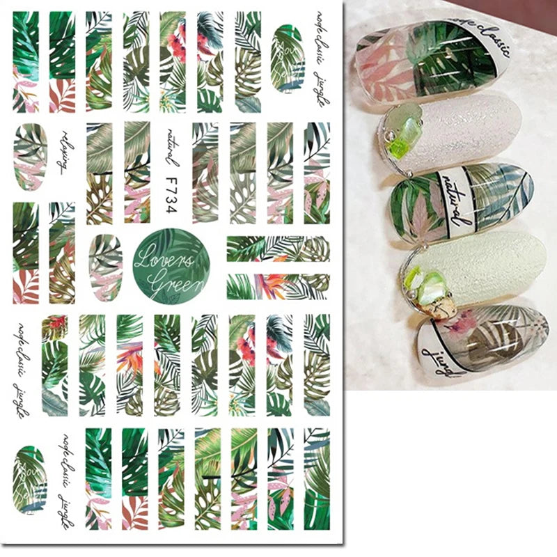 3D Y2K Hibiscus Floral Nail Stickers