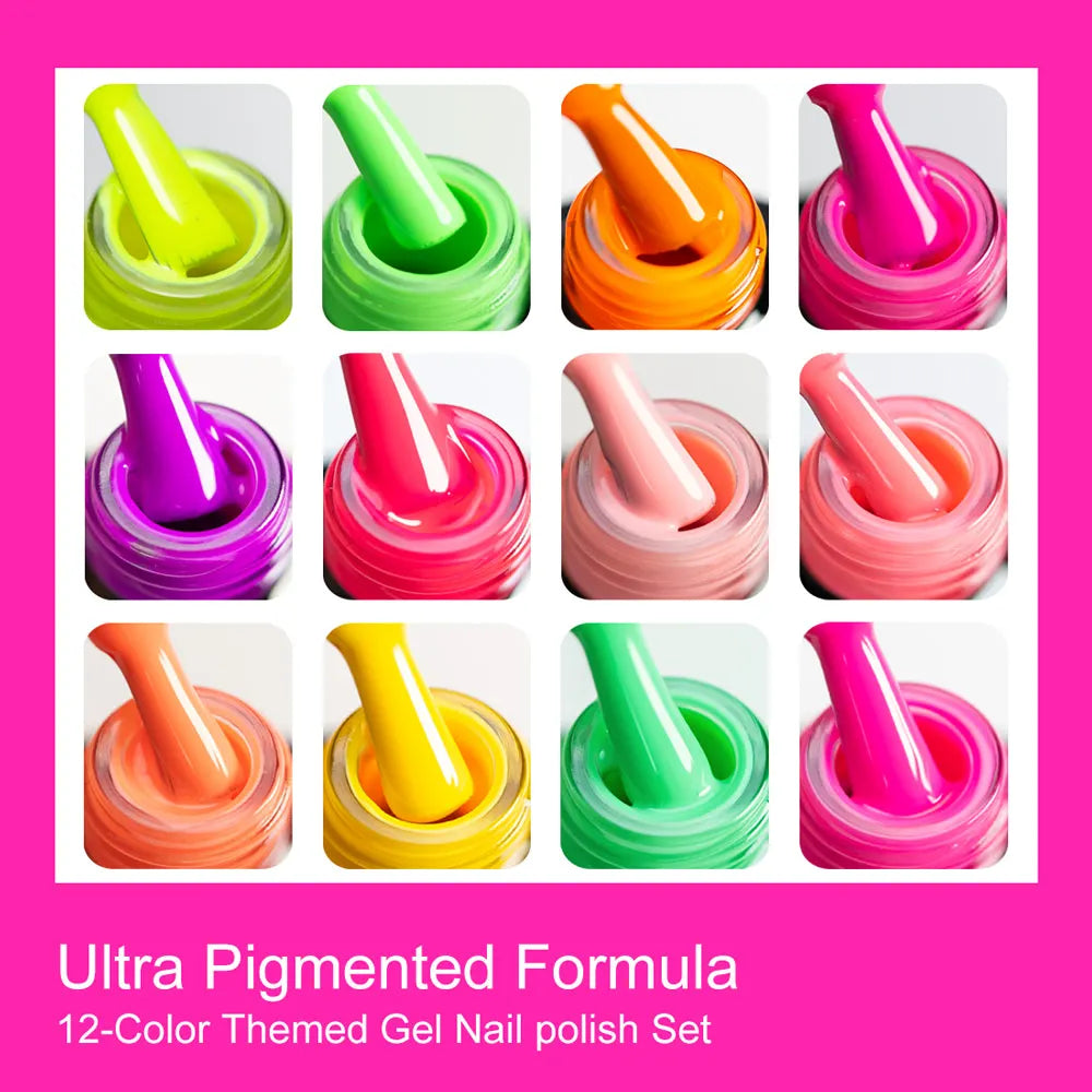 Neon Gel Nail Polish 7.5ml – UV/LED Soak Off Summer Colors