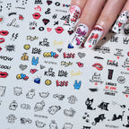 30pcs Cartoon Animal Nail Stickers – Cat & Dog Graffiti Decals