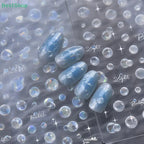 3D Summer Ocean Nail Stickers – Shell, Bubble & Dolphin Decals