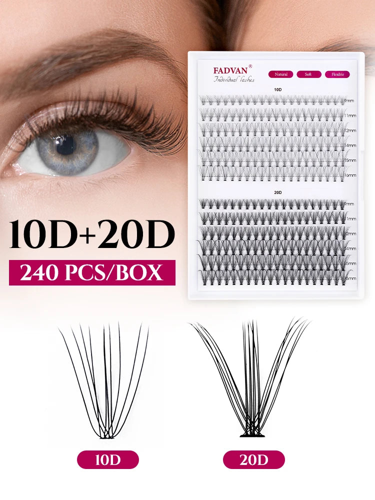 DIY Cluster Lashes Bundle – 30D/40D Soft Mink Individual Lashes