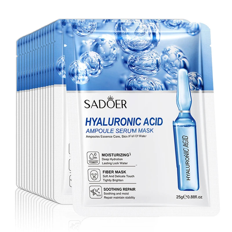 SAODER Hyaluronic Acid Facial Masks – Deep Hydration, Firming & Moisturizing Skincare Set