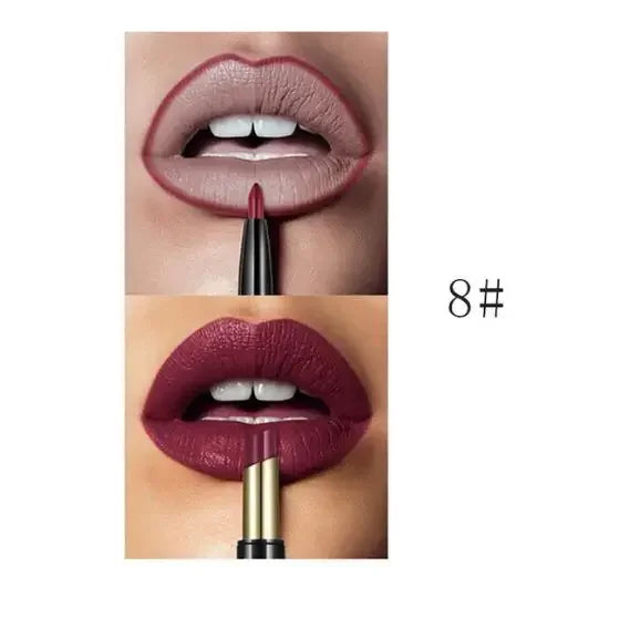 Pudaier 16-Color Double-Ended Lipstick & Lip Pencil | Waterproof, Long-Lasting, Half-Matte