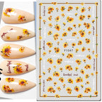 3D Butterfly & Flower Nail Art Stickers – Blue & Purple Decals for Manicure