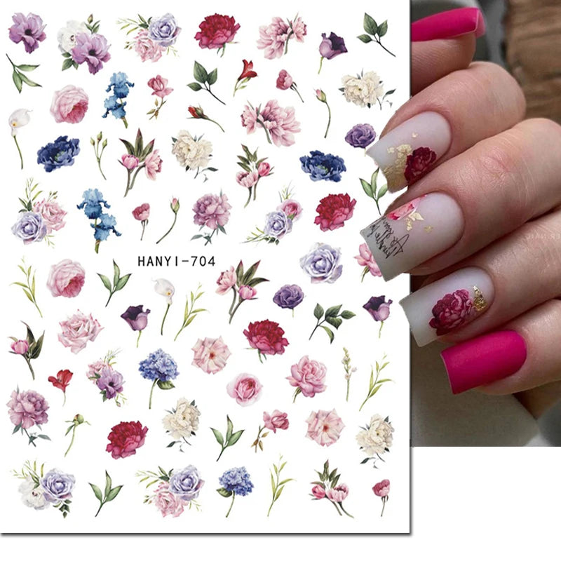 3D Floral & Butterfly Nail Art Stickers