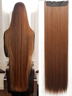5-Clip 80cm Synthetic Hair Extensions – Straight, Black/Brown/Blonde