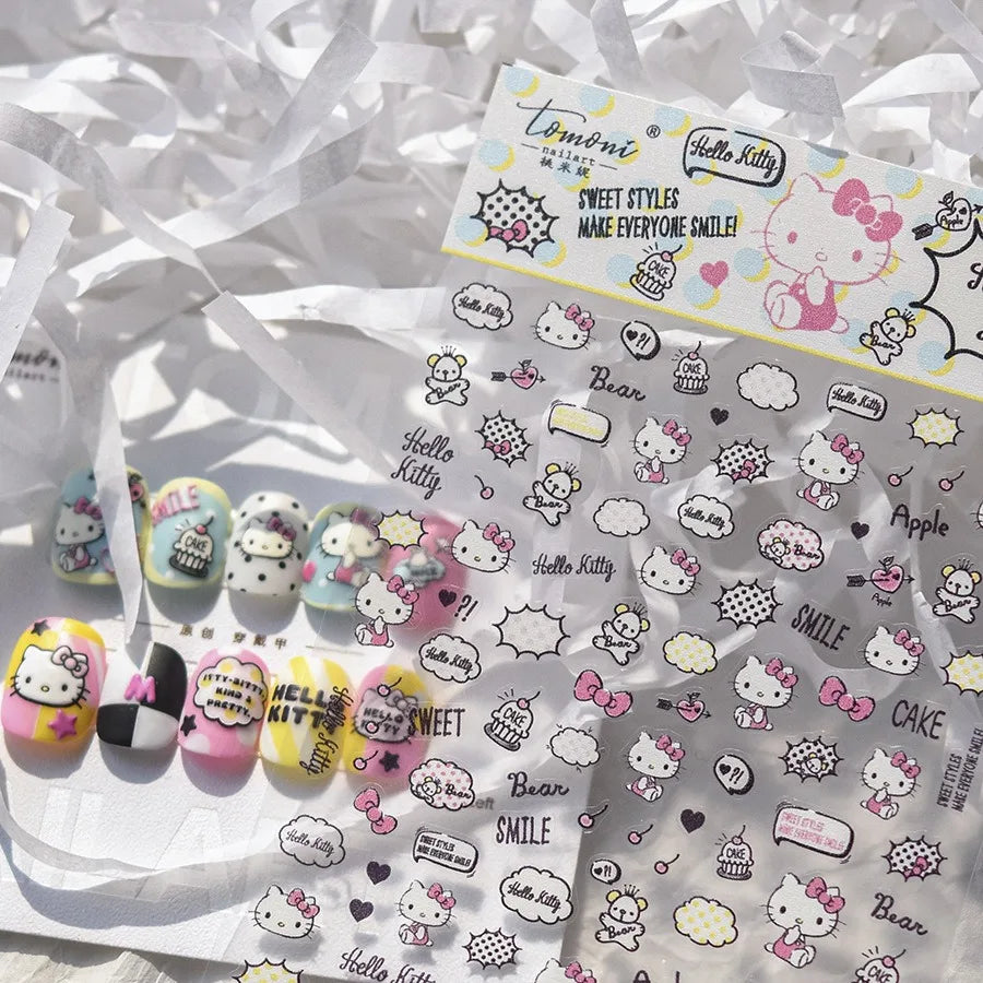 5D Anime Nail Stickers – Hello Kitty, Kuromi & Cinnamoroll
