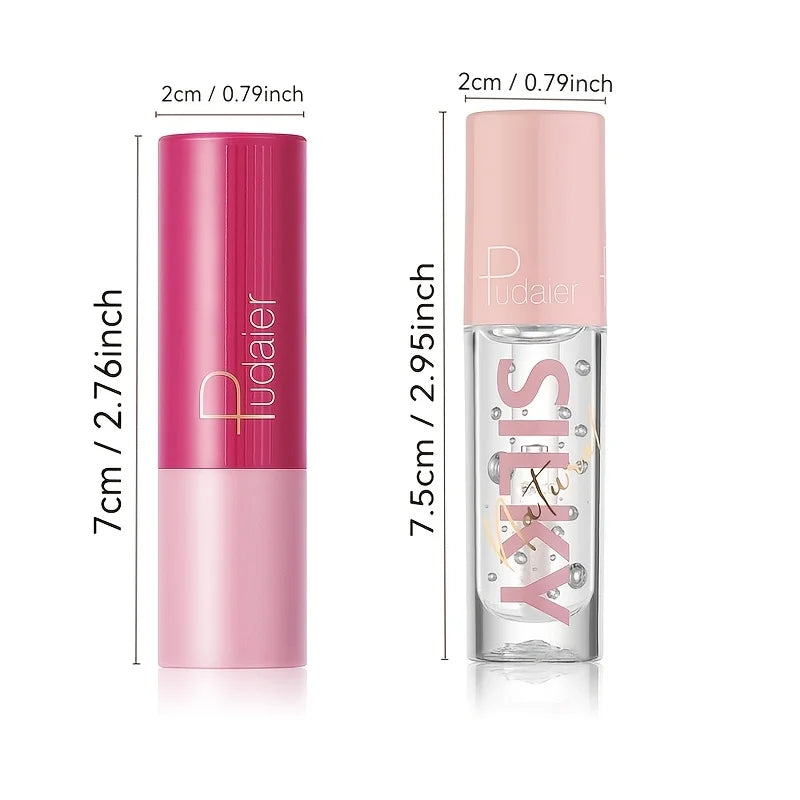 Silky Lipstick & Nourishing Lip Oil Set – Long-Lasting Hydration & Versatile Looks