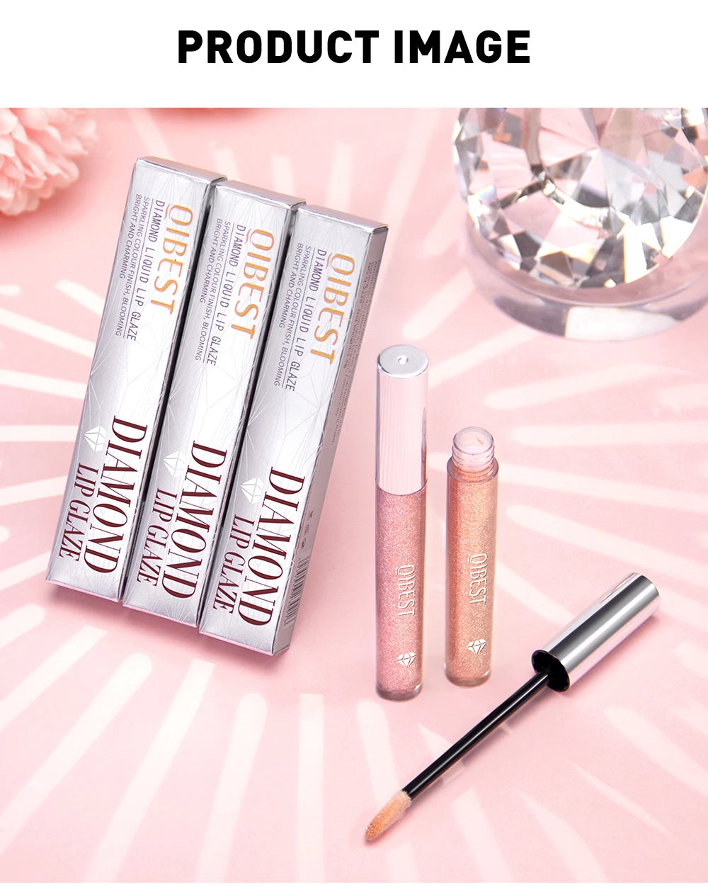 Diamond Liquid Lipstick – 6 Colors, Long-Lasting Waterproof Gloss