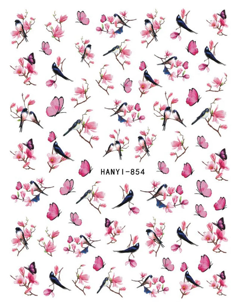 3D Floral & Butterfly Nail Art Stickers