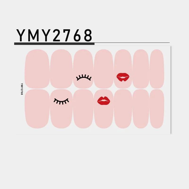 Pink Self-Adhesive Nail Sticker Strips – Foil Nail Art Set