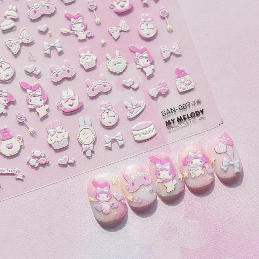 5D Anime Nail Stickers – Hello Kitty, Kuromi & Cinnamoroll