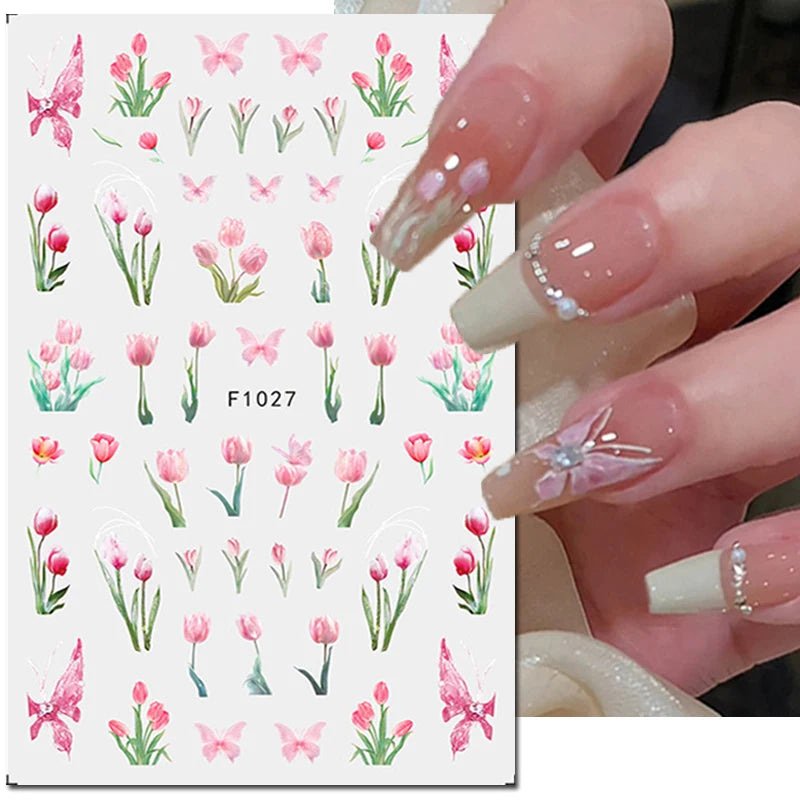 3D Floral & Butterfly Nail Art Stickers