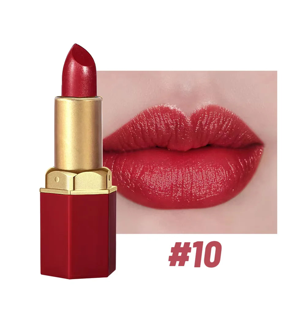 Gold Bar Matte Glitter Lipstick – 6 Colors, Velvet Texture, Valentine’s Gift