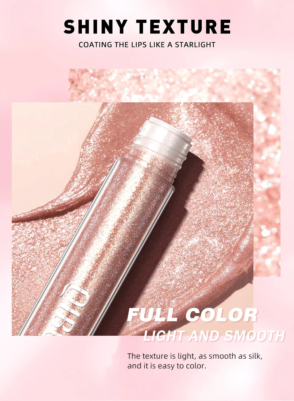 Diamond Liquid Lipstick – 6 Colors, Long-Lasting Waterproof Gloss