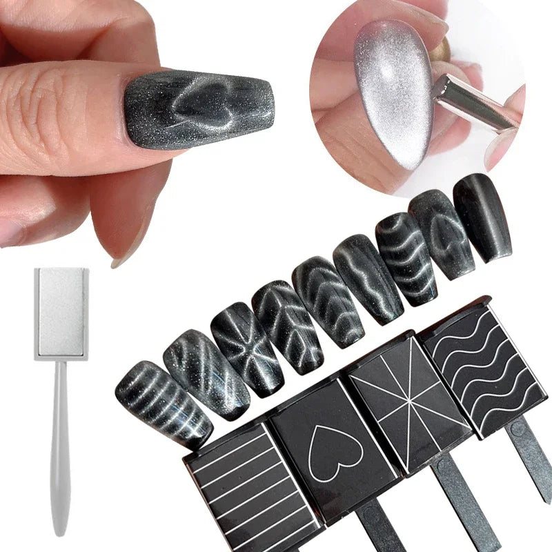 Magnetic Nail Art Tool – Cat Eye Gel Magnet Bars for Gel Polish