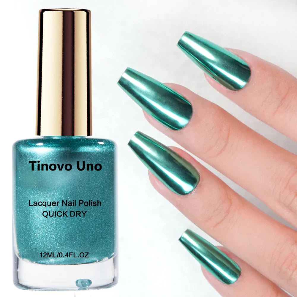 Mirror Red Metallic Nail Polish – Quick Dry Shimmer Finish