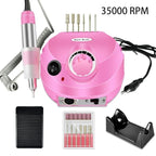 35,000RPM Professional Electric Nail Drill – Portable Manicure Machine & Nail Sander with Drill Bits and Files Kit