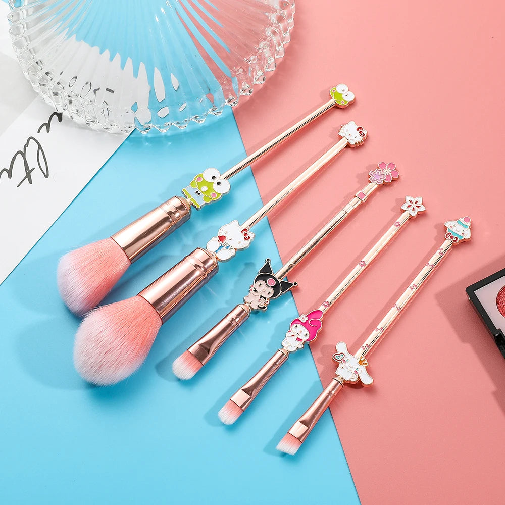 Luxury 5pcs Hello Kitty & Friends Makeup Brush Set – Kawaii Cosplay Collection