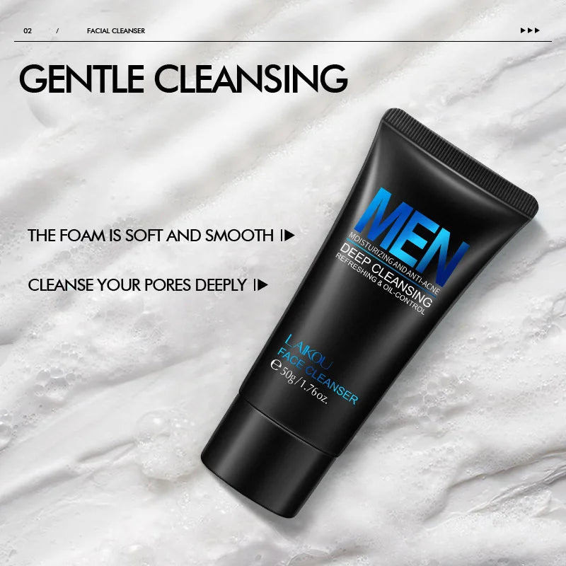 Men’s Deep Cleanse Face Wash – Oil Control & Moisturizing Cleanser 50g