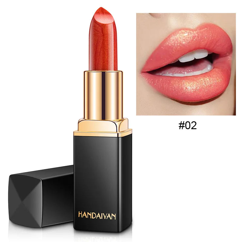 Handaiyan 9-Color Matte & Glitter Velvet Lipstick – Long-Lasting, Waterproof