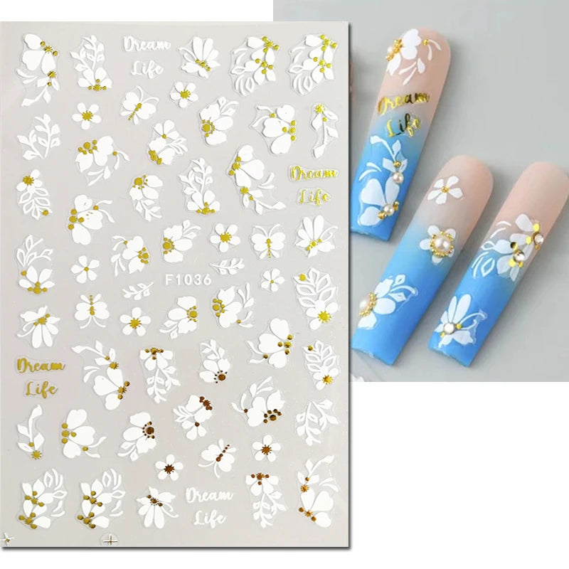 3D Floral & Butterfly Nail Art Stickers