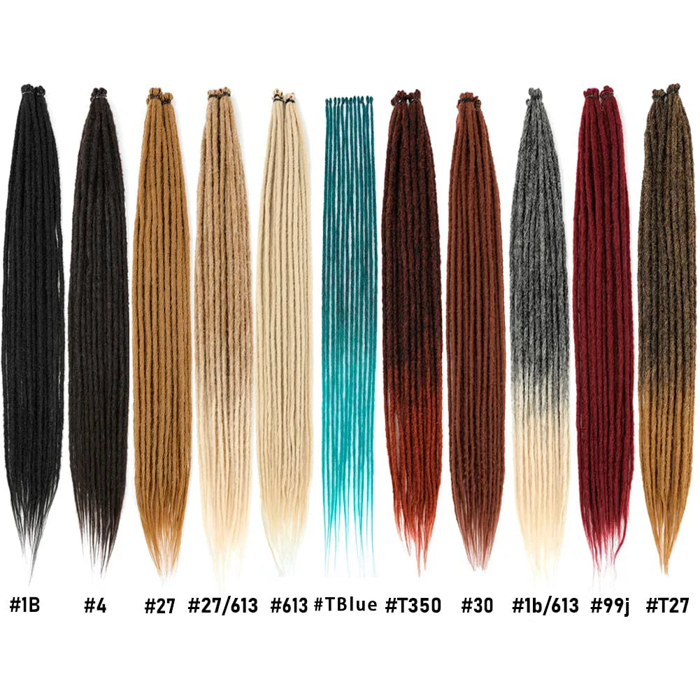 24" Handmade Synthetic Dreadlock Extensions – 10 Roots/Pack