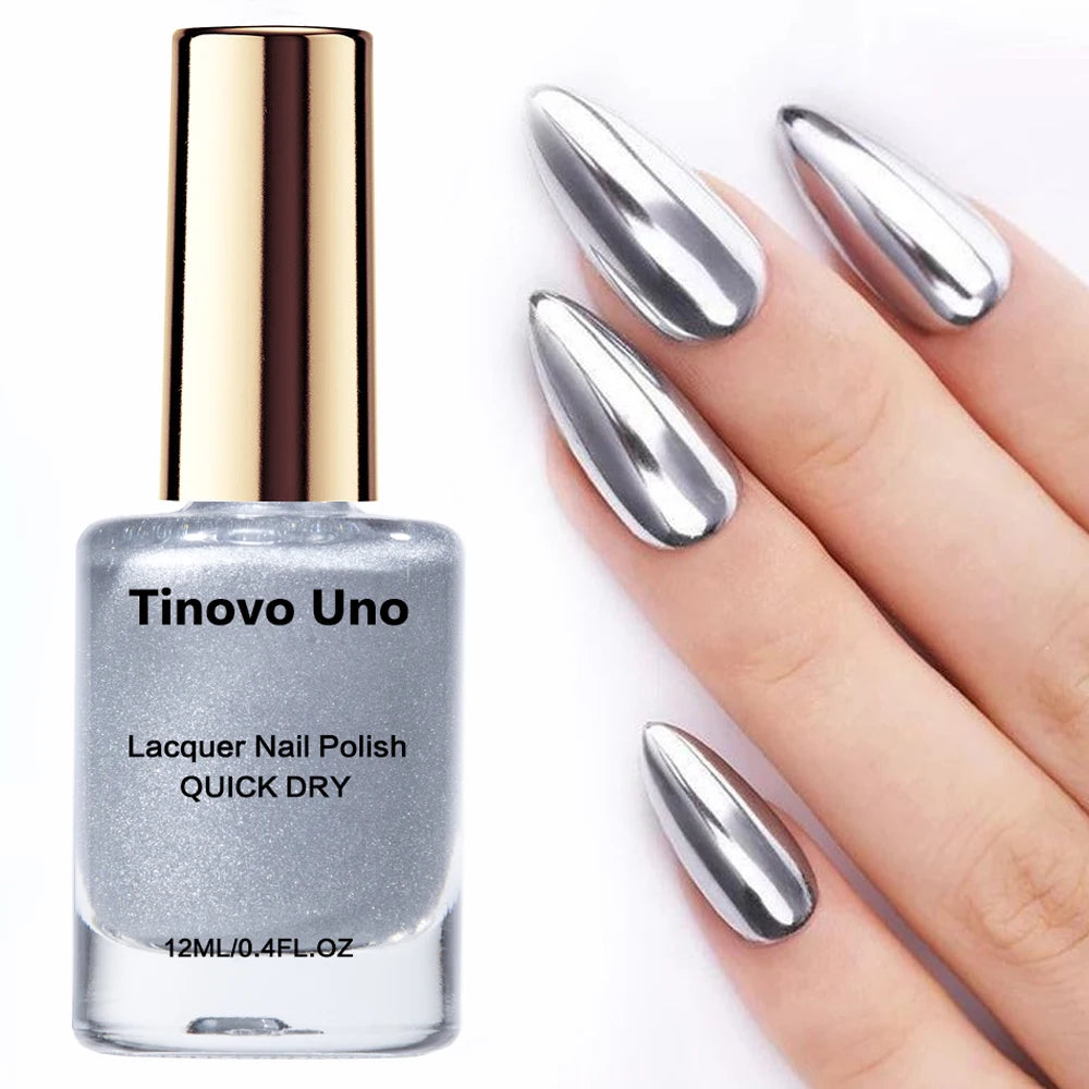 Metallic Blue Mirror Shine Nail Polish – Regular Lacquer for Manicure