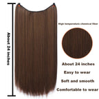 Fish Line Hair Extensions – Straight & Curly, 40/50/60cm, Daily Wear