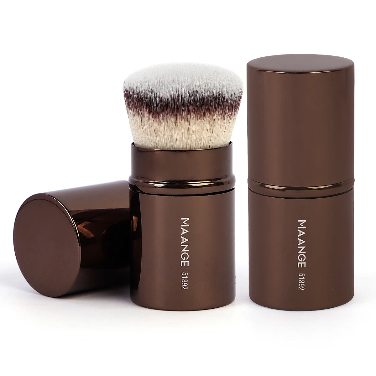 Double-Head Makeup Brush – Soft Fiber Brush for Foundation, Powder, Concealer, Blush & Bronzer Application