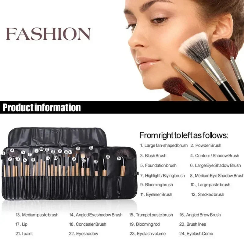 24-Piece Luxe Makeup Brush Set: Precision for Perfect Beauty